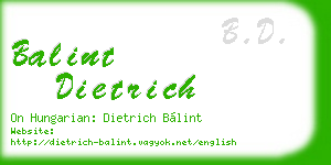 balint dietrich business card